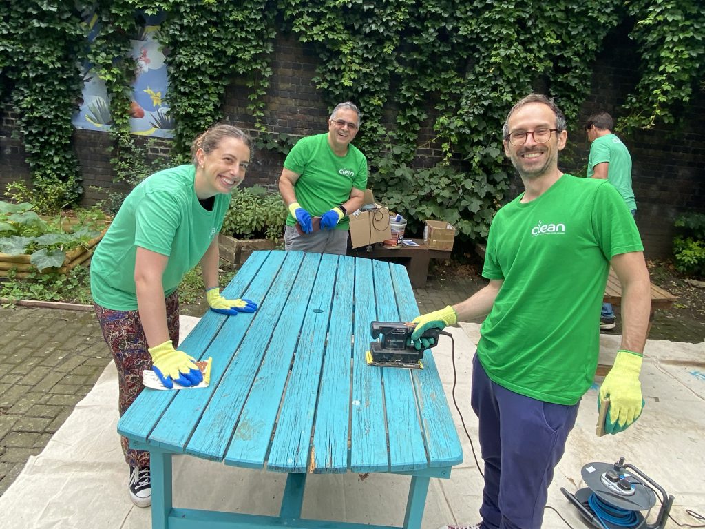 Volunteers at Cirrus Logic tackle rundown furniture at Penfold Community Hub