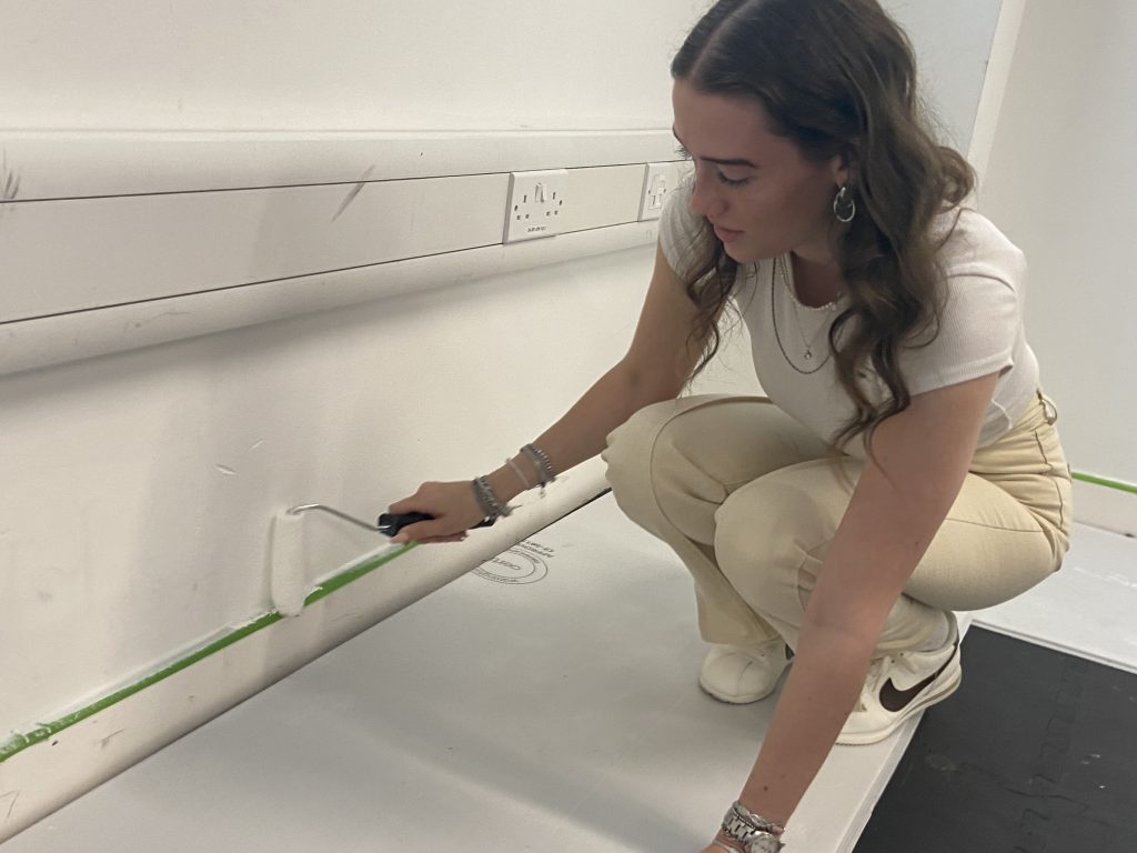 Classroom makeover: The painting challenge in action.